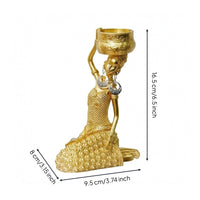 Resin Candle Holder Figurine Textured Decorative Art Statue Cultural Elegance