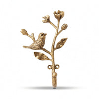Metal Hook with Bird Motif Compact Antique Gold Hook Long-Lasting for Entryway