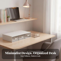 Stackable Drawer Box Space-Saving Desktop Organizer Sturdy Construction