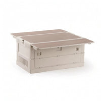 Outdoor Storage Crate with Wood Lid Portable Foldable Bin Stackable Foldable Organizer for Journeyers
