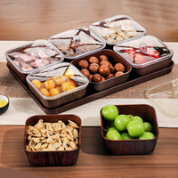 Square Fruit Tray Rounded Corners Lidded Fruit Tray Shallow
