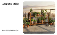 Tiered Planter Shelf with Trellis Floor-Standing Stepped Plant Stand Weather-Resistant Easy to Assemble for Gardeners
