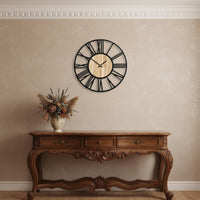Retro Design Wall Clock Silent Movement Large Round Wall Clock for Office