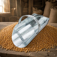 Metal Grain Scoop Curved Body Livestock Feed Scoop Exposed Top