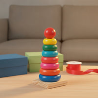 Wooden Stacking Piling Toy Rainbow Piling Toy Educational Rainbow Stacker for Young Children, Infants, Nursery, Preschool