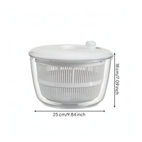 Perforated Salad Dryer with Clear Bowl Slotted Vegetable Washer with Basket Large-Capacity Salad Dryer with Strainer Manual for Home Cooks, Vegetarians, Meal Prep, Kitchen