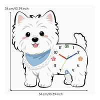 Terrier Wall Clock Fluffy-appearingLooking Dog Wall Clock Sculpted for Entryway