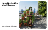 Tiered Pot Organizer Multilevel Design 3-Tier Step Stand Indoor & Outdoor Use