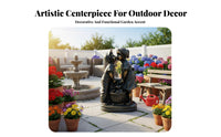 Boy and Girl Garden Statue Whimsical Design Children Garden Sculpture Hand-Painted Details Boy and Girl Water Feature Statue for Grandparents, Patio