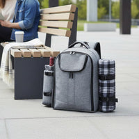 4 Person Picnic Set Backpack Two Shoulder Straps Picnic Backpack Complete Outdoor Gear for Camping
