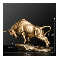 Resin Bull Statue Gift Idea Bull Resin Figurine Creature-Themed for Living Room