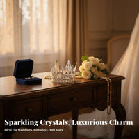 Small Queen Tiara Elegant Design Alloy Crown Cake Decoration Mini Crystal Crown Sparkling Gold Crystal Tiara Versatile