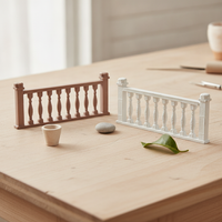Miniature 3D Printed Fence Railing for Dollhouse & Diorama Decor