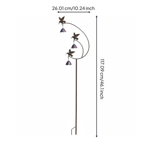 Metal Hummingbird Sculpture Outdoor Decoration Hummingbird Garden Stake Weather-Resistant Bird Garden Stake