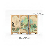 Chinese-Style Screen Decoration Retro Three-Panel Divider Hinged for Study
