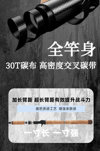 雷强竿黑鱼竿轻雷竿碳素xxxh硬调枪柄重雷强杆打黑路亚竿锚鱼竿