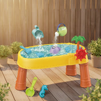 Outdoor Sand and Water Table Compact Water Table with Accessories Interactive Playset Hands-on for Toddlers, Garden