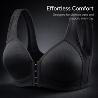 Support Bra with Front Closure for Women, No Underwire Full Coverage Comfort Design with Wide Straps for Everyday Wear, for Mature