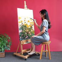 实木制画架美术生专用可折叠落地式素描画架油画架广告展示KT板架