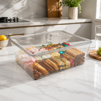 Food Storage Container with Handle, Lid, Clear Tupperware, Made of Food-Grade Polymer, with Sealing Ring