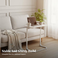 Wheeled C-Table Height-Adjustable Rolling Desk Portable for Bedroom, Seniors