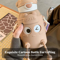 550 Ml Drop-Resistant Insulated Child S Water Bottle Leakproof Child S Insulated Straw Cup Safe for Girls, Toddlers, School, Travel