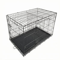 Double Door Dog Kennel Removable Tray doubleDoor Crate Collapsible