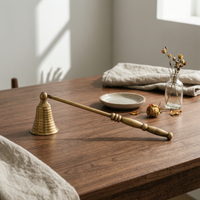 Candle Extinguishers with Cone Shaped Head Vintage Candle Extinguishers with Long Handle Polished Tool for Home Decorators, Mantel