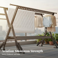 Foldable X-Shaped Frame Clothes Horse Folding Design Drying Stand Indoor Outdoor Use Garment Dryer for Apartment Dwellers, Homemakers, Balcony, Yard