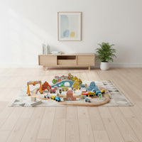Electric Toy Train Set Educational Wooden Railway Playset Imaginative Play