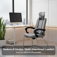 Reclining Office Chair with Footrest Ergonomic Design for Relaxing, Studying
