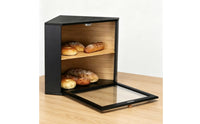Corner Bread Box Fixed Shelf Corner Storage Box Bamboo Wooden Bread Holder