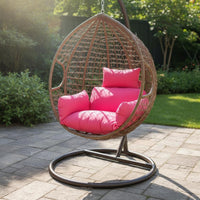 Hanging Chair Cushion Washable Oval Chair Cushion Solid Color for Patio, Indoor