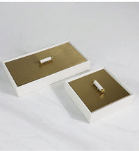 Modern Minimalist White Gold Woven Jewelry Box Storage Organizer