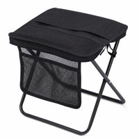 Mini Stool with Side Pocket Compact Foldable Stool with Carry Bag Heavy Duty Seat for Camping