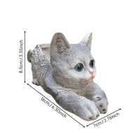 Kitten Flower Pot Decorative Ornament Cat Shaped Planter for Desktop, Gardeners