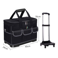 Rolling Tool Bag Large Capacity Electrician Tool Bag Heavy Duty for Service Jobs