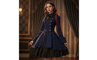 Costume Double Dress-Breasted Gothic Dress High Underdress for Cosplayers, Cosplay, Themed Parties