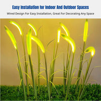 Solar LED Lawn Light, Faux Foxtail Grass Stake, Garden Yard Ambience, IP65 Waterproof, PE Material