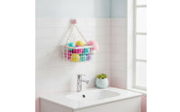 Space-Saving Wire Storage Basket with Suction Cups for Bathroom, Shower, Kitchen, Vanity