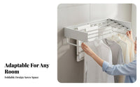 Retractable Wall-Mounted Drying Hanger Space-Saving Retractable Wall Rack