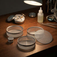 5 Pieces Mesh Basket with Rolled Rim Corrosion-Resistant Watch Repair Cleaning Basket Compact Stackable for Watchmakers