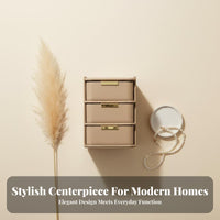 Multimulti-tier textile Makeup Chest Drawer Japanese-inspired aesthetic Countertop Makeup Case for Bathroom