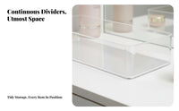 Makeup Organizer Tray Multiple Compartments Clear Partitioned Organizer
