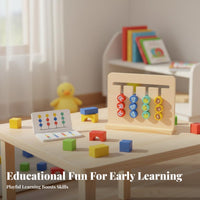 Hand-Eye Coordination Wooden Reasoning Training Toy Brain Teaser Double-Sided Pattern Matching Game Made from Wood Sliding Reasoning Board Polished Edges for Children 2-3 Years, Toddlers, Preschoolers, Daycare, Classroom