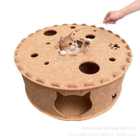 Felt Cat Cave Tunnel Toy Integrated Donut Tire Hideaway Cat House for All Seasons