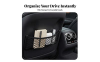 Multi-Functional Car Storage Net Bag Easy to Install Stick on Mesh Organizer Space Saving for Rideshare Drivers, RV Owners, Home, Office