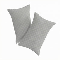 2 Pieces Mini Travel Pillow Curved Checkered Velvet Pillow Ergonomic Design