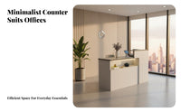 Modern Minimalist Front Desk Space-Saving Small Shop Cashier Counter Multiple Storage Options Modern Front Desk for Retailers, Boutique, Salons, Lobby