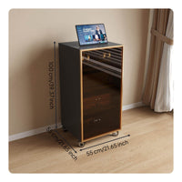 AV Component Rack with Wheels Adjustable Amplifier Stand Cabinet Rolling Media Tower Electronics Storage Heavy-duty Metal Suitable for Home Theater Living Room Office